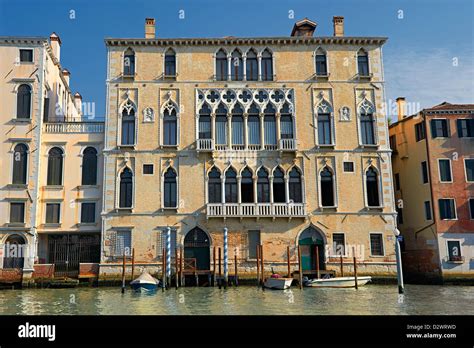 Venetian Gothic Palaces on the Grand Canal Venice Stock Photo - Alamy