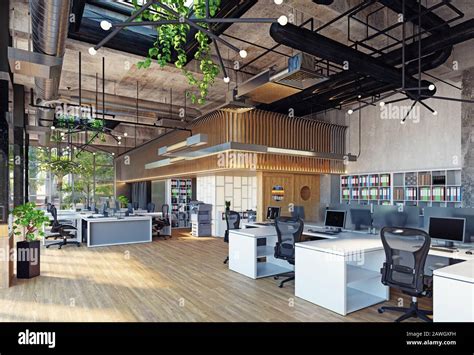 modern office interior, 3d rendering business concept design Stock ...