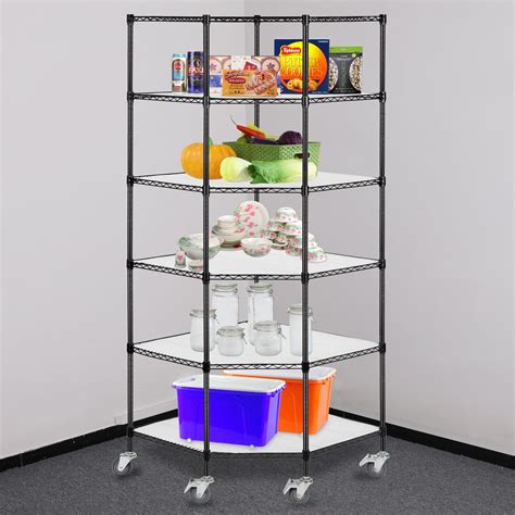 6-Tier Commercial Shelving Heavy Duty Rack Corner Unit Storage Shelf | eBay