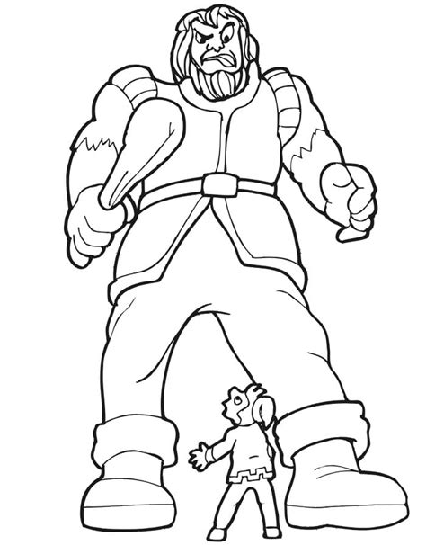 Giant Ogre and A Human coloring page - Download, Print or Color Online ...