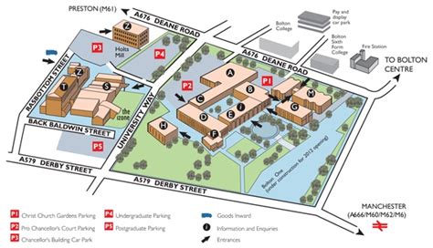 University of Bolton Campus Map | Campus map, College park, Bolton