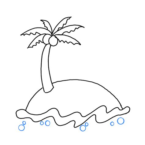 How to Draw an Island - Step by Step Easy Drawing Guides - Drawing Howtos