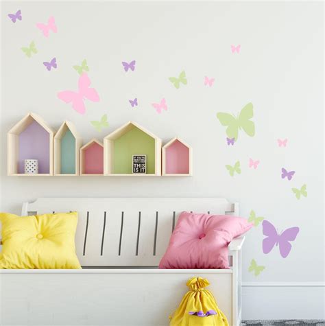 Butterfly Wall Decor Kids Room - Butterfly Wall Decals Beautiful Girls Wall Stickers Wall Art ...