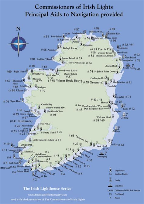 Map of Irish Lighthouses