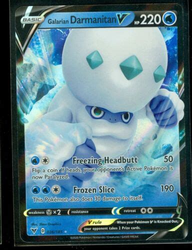 Pokemon GALARIAN DARMANITAN V 036/185 Vivid Voltage - ULTRA RARE HOLO - - MINT | eBay