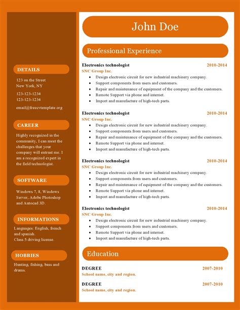 Free cv resume templates #417 to 422 • Get A Free CV