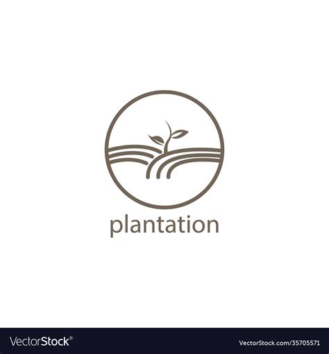 Plantation logo simple line design template Vector Image