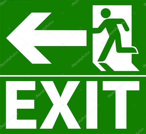 Green exit emergency sign — Stock Vector © pockygallery #12034685