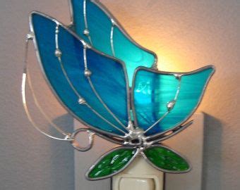 Sweet Nectar Butterfly Stained Glass Night Light | Stained glass night lights, Glass butterfly ...
