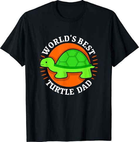 World's Best Turtle Dad Turtle Owner Sunset Fun Sea Tortoise Maglietta : Amazon.it: Moda