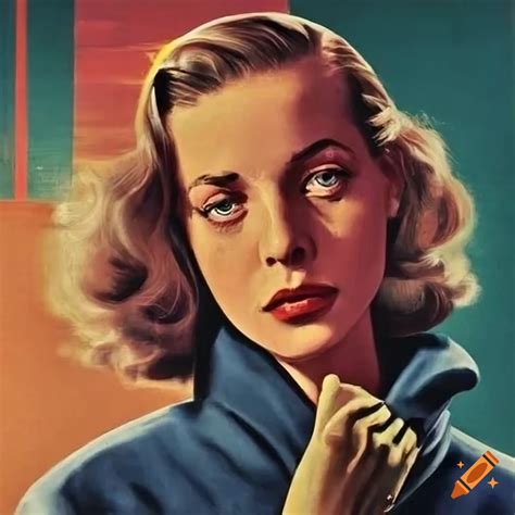 Lauren bacall in soviet propaganda poster on Craiyon