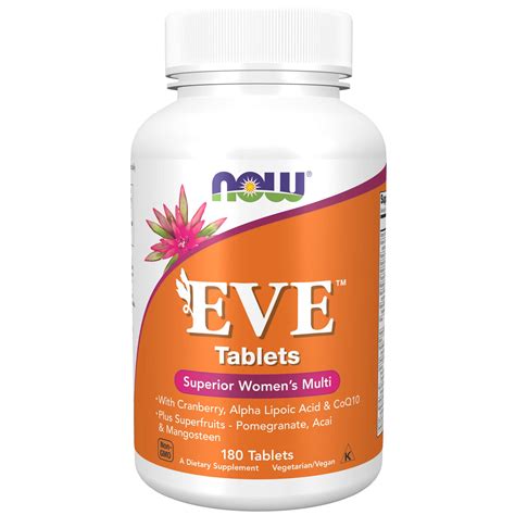 Buy NOW Supplements, Eve™ Women's Multi with Cranberry, Alpha Lipoic ...