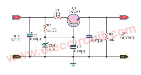 Small Zener diode voltage regulator circuit with PCB - ElecCircuit.com ...