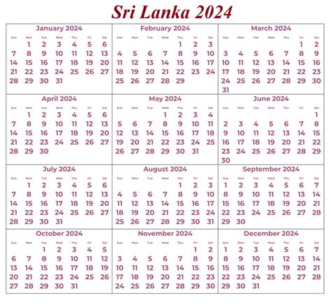 Sri Lanka Calendar 2024 Pdf - Verla Genovera