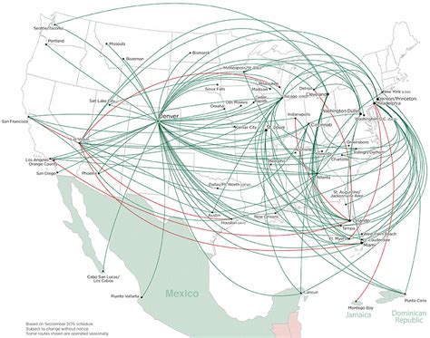 Frontier Airlines September 2015 Route Map