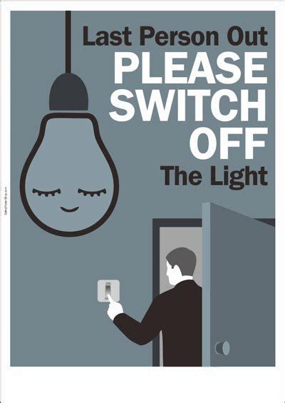 please switch off the light Health And Safety Poster, Safety Posters ...