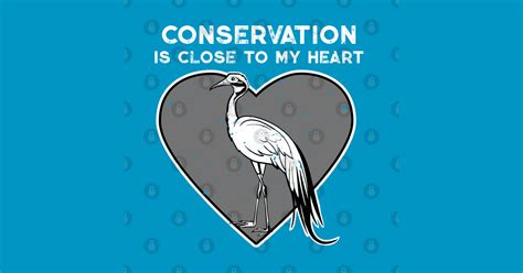 Blue Crane Conservation Heart - Crane - T-Shirt | TeePublic