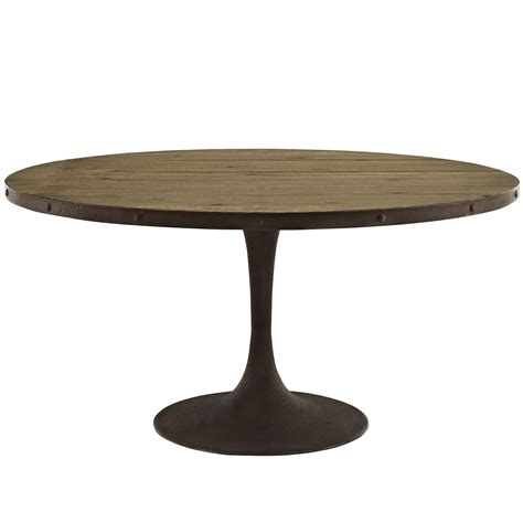 Modway Drive 60-inch Round Wood Top Dining Table - Brown MW-EEI-2005 ...