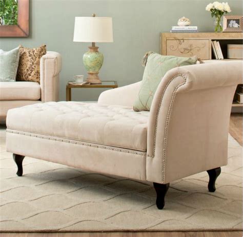 Traditional Storage Chaise Lounge - This Luxurious Lounger w/ Tufted Cushions is a Great ...