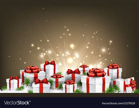 Christmas background with gifts Royalty Free Vector Image