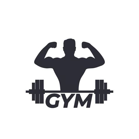 Fitness, gym logo with strong athlete and barbell 3108337 Vector Art at ...