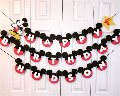 Mickey Mouse Birthday Banner Template - Card Template