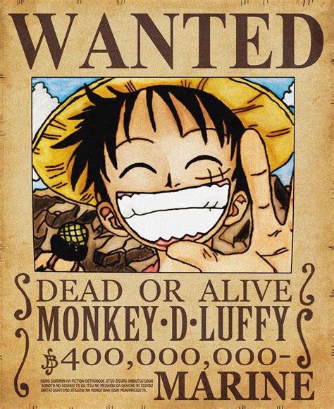 Monkey D Luffy Wanted Poster Hd – Lakaran