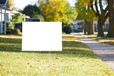 Blank Yard Sign With Copy Space During Fall Stock Photo - Download Image Now - iStock