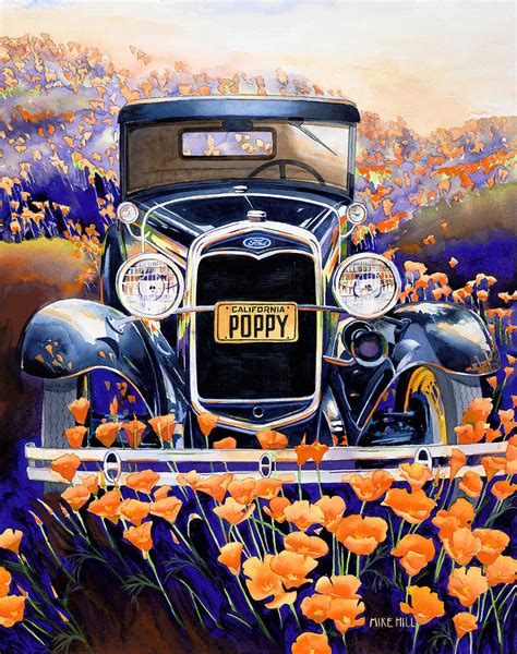 California Poppy Painting by Mike Hill - Pixels