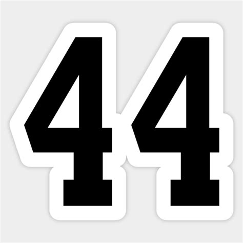 Number 44 - 44th Birthday Gifts - Sticker | TeePublic