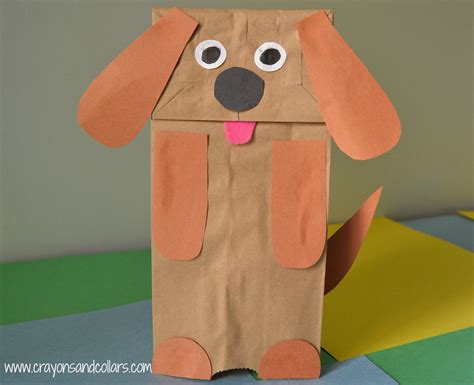 Paper Bag Dog Puppet Template