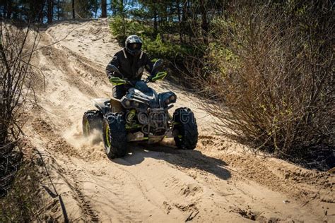 ATV and UTV Racing in Sand Track. Amateur Competitions. 4x4 Editorial ...