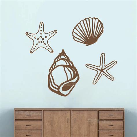 Seashells Starfish Wall Decal Set Kids Room Marine life Wall Sticker ...