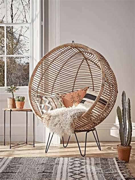 Round Rattan Cocoon Chair | Pallet furniture living room, Modern home ...