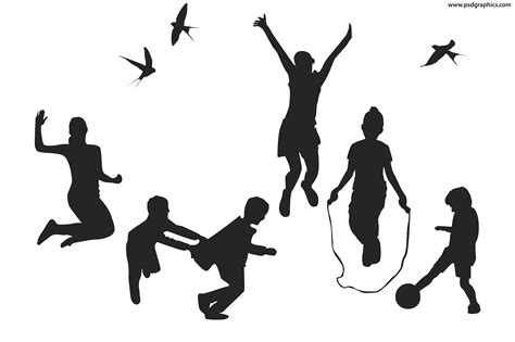 Kids Playing Silhouette at GetDrawings | Free download