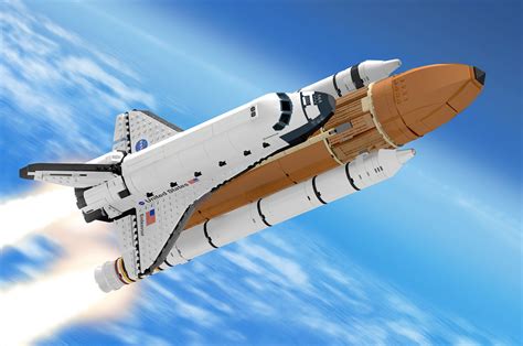 Fan-designed LEGO space shuttle stacks up to Saturn V rocket set | collectSPACE