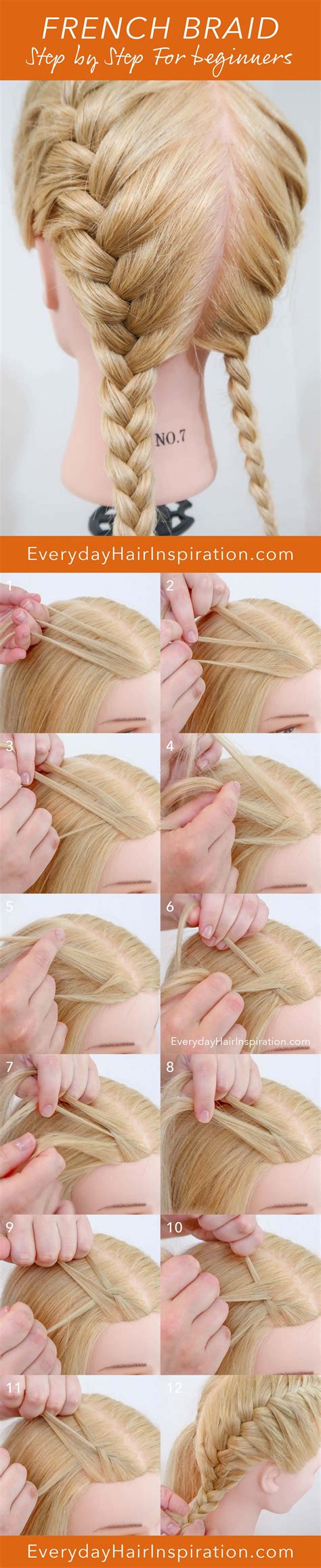 French Braid For Beginners - Easy "How To" Tutorial - Everyday Hair ...