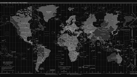 World Map Black N White - London Top Attractions Map