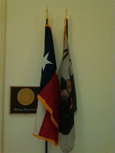 Displaying the San Jacinto battle flag outside the congressional office ...