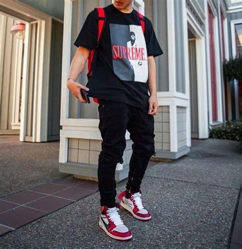 How to get original Nike Off-White Air Jordan 1 Red | Streetwear men outfits, Mens outfits ...