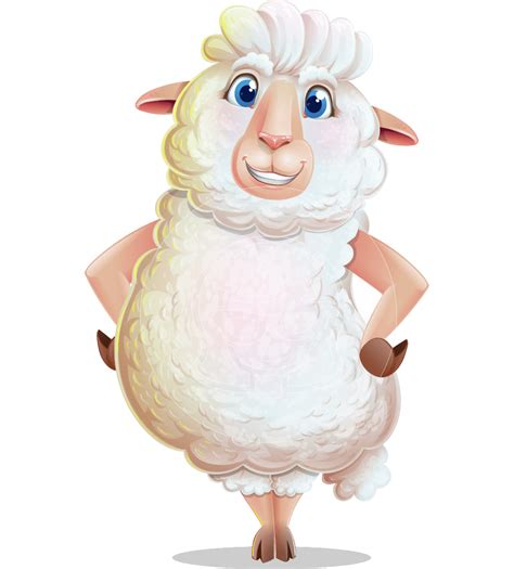 White Sheep Cartoon Vector Character | GraphicMama