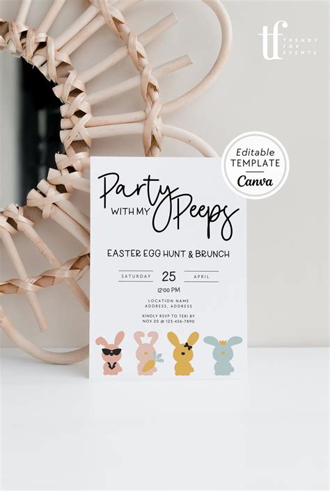 Printable Easter Egg Hunt Invitation Editable Easter Brunch - Etsy