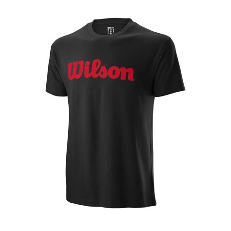 Wilson Men's Script Cotton Tennis Tee (Black/Wilson Red)