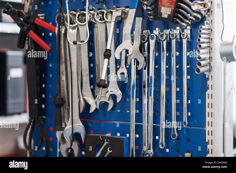 tools set at car workshop Stock Photo - Alamy