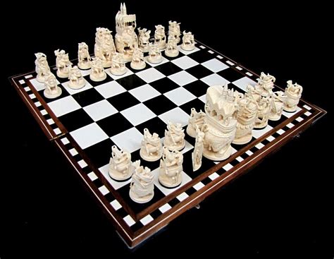 Antique 19th Century Indian Chess Set. The chess set was a gift from the Maharaja of Rajasthan ...