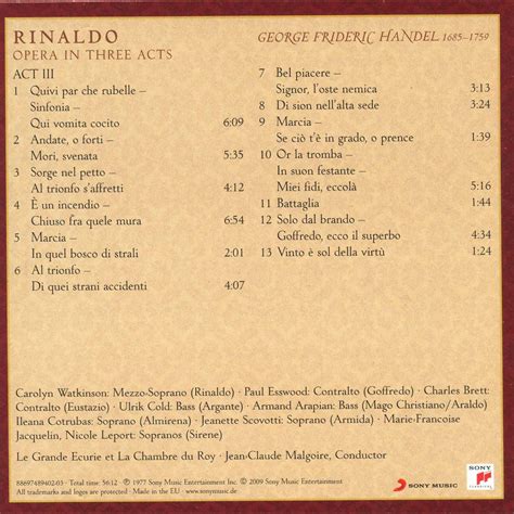 George Frederic Handel - Handel Operas (CD3: Rinaldo) - mp3 buy, full ...