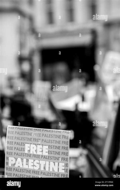 Free Palestine protest sign during the Pro-Palestine protest in London ...