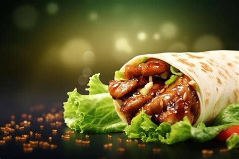 Premium AI Image | Chicken Teriyaki Wrap