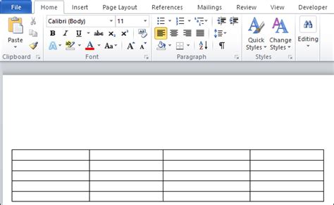 How to add a row and column to a table in Microsoft Word document - javatpoint