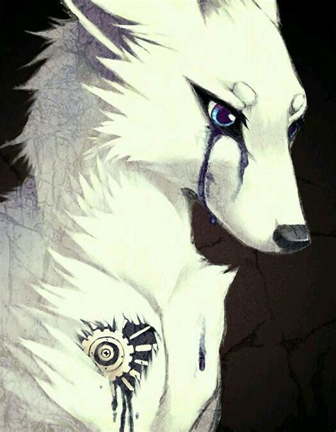 White wolf crying | Anime wolf, Furry art, Animal art